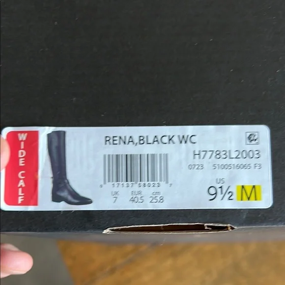 Rena Black Wide Calf Women's Boots - Picture 2 of 3